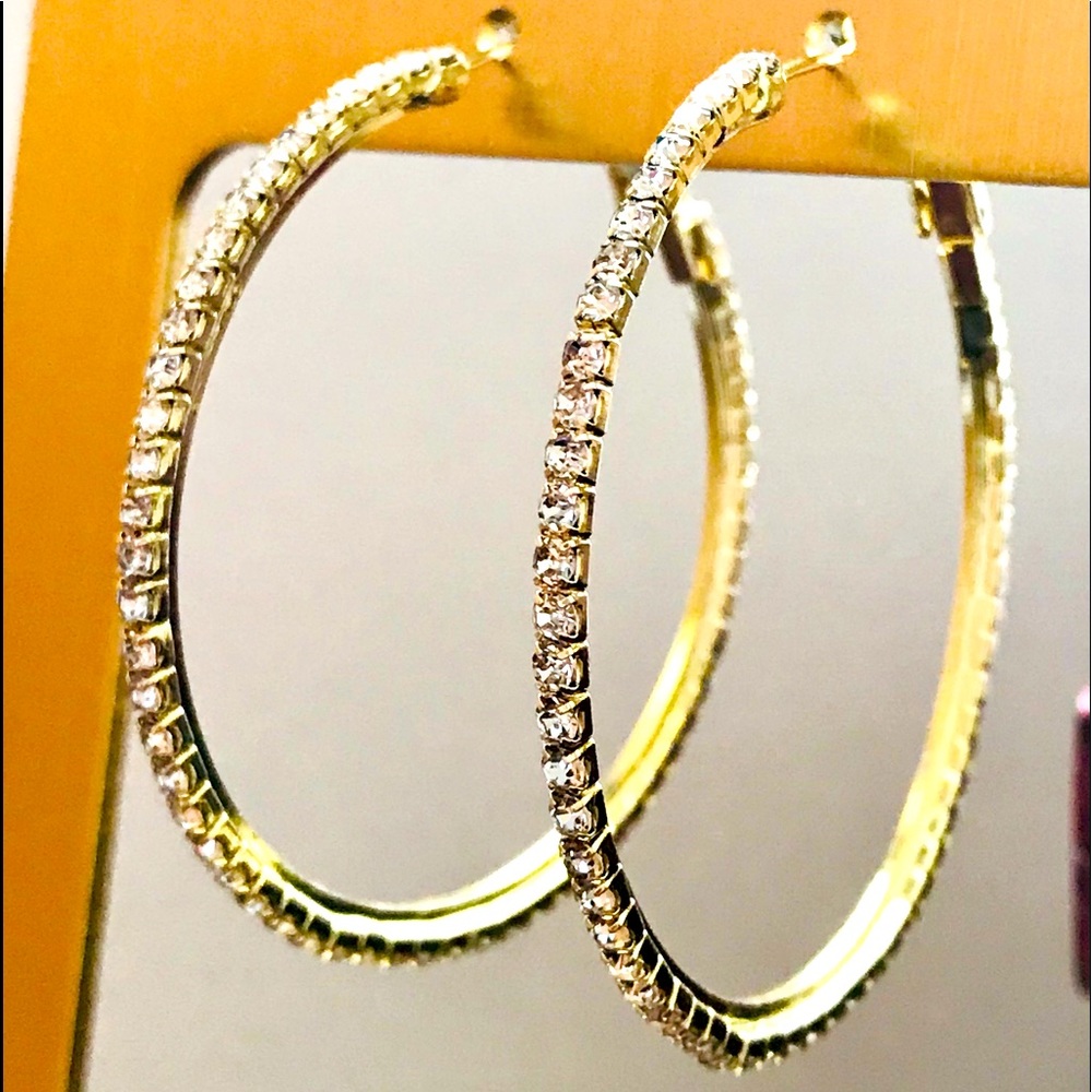 Rhinestone Hoop Earrings